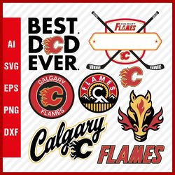 Calgary Flames SVG Files - Flames Logo SVG - Calgary Flames PNG Logo, NHL Logo, Clipart Bundle