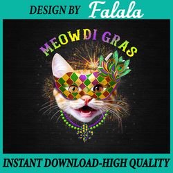 Meowdi Gras Kitten Cat Mask Beads Png File Sublimation Design Mardi Gras, Mardi Gras Png