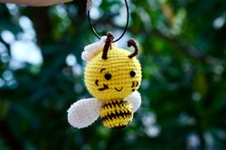 KNITTED toys bee, Crochet bee,cute doll, woodland animals knitted toys,Crochet Bagcharm,Crochet Keychain