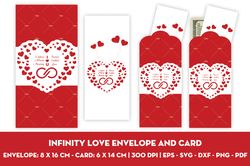 Infinity love envelope and card SVG