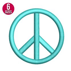 Peace Sign embroidery design, Machine embroidery pattern, Instant Download
