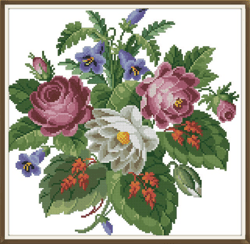 PDF Berlin Flowers - Antique Cross Stitch Pattern - Reproduction Vintage Scheme 19th century - Digital Download - 1033