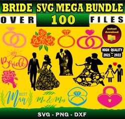 100 BRIDE MEGA BUNDLE SVG, PNG, DXF files for cricut, Bundle Layered