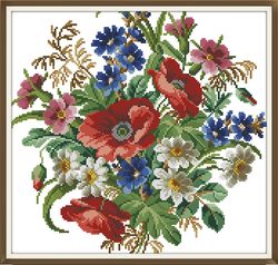 PDF Berlin Flowers - Antique Cross Stitch Pattern - Reproduction Vintage Scheme 19th century - Digital Download - 1031