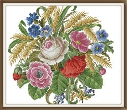 PDF Berlin Flowers - Antique Cross Stitch Pattern - Reproduction Vintage Scheme 19th century - Digital Download - 1029