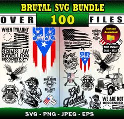 100 BRUTAL MEGA BUNDLE SVG, PNG, EPS files for cricut, Bundle Layered