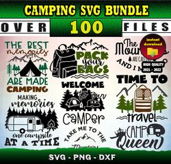 100 CAMPING MEGA BUNDLE SVG, PNG, DXF files for cricut, Bundle Layered