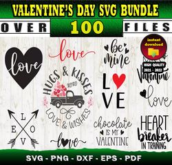100 VALENTINE'S DAY MEGA BUNDLE SVG, PNG, DXF files for cricut, Bundle Layered