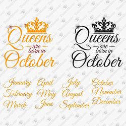 Queens Are Born In Birthday Template Vinyl Cut Files SVG Design