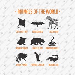 Animals Of The World Funny Zoologist Zoo Zoology Lover SVG Cut File