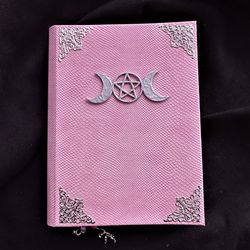 Fully writen grimoire Spiritual book witches journal Beginner book of shadow prewritten with text pink