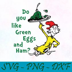 Do you like green eggs and ham svg,png,dxf, Cat In The Hat Svg,png,dxf, Cricut, Dr seuss svg,png,dxf, Cut file