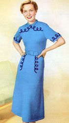 Vintage Vintage Knit Dress, Vintage Womens Dress Knitting Pattern PDF, Knitted Pullover Dress, Knitted PDF