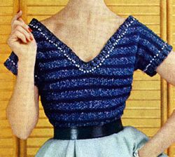 Ladies Vintage Knitting Pattern Evening Sweater Pattern PDF, Sweater Blouse Pattern, Knit Dress, Mini Dress, Knitting