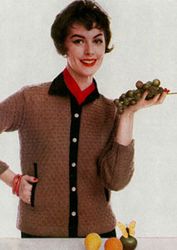 Womens Knitt Cardigan Pattern, Retro Sweater Blouse Pattern, Knitted Pullover, Knit Sweater Cardigan, Instant Download