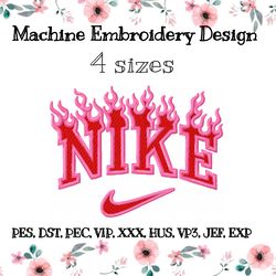 Fire nike embroidery design