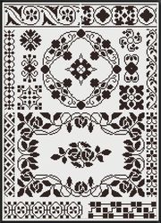 PDF Cross Stitch Blackwork Pattern - Counted Monochrome Antique Embroidery Pattern - Reproduction Vintage Sampler - 009