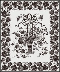 PDF Cross Stitch Blackwork Pattern - Counted Monochrome Antique Embroidery Pattern - Reproduction Vintage Sampler - 002