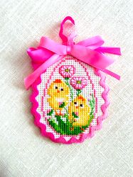 CHICKENS EASTER EGG Ornament cross stitch pattern PDF by CrossStitchingForFun Instant Download, DAISY cross stitch chart
