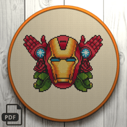 Iron man Cross Stitch Pattern 1, Marvel Cross Stitch, Digital PDF
