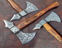 Custom HandForged, Damascus Steel Functional Axe 17 inches, Viking Axe, Tomahawk, Hatchet, Battle Ready Axe, With Sheath