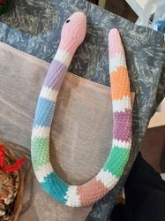 Colorfully snake lovers. Crochet snake. Gift for her