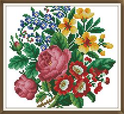 PDF Berlin Flowers - Antique Cross Stitch Pattern - Reproduction Vintage Scheme 19th century - Digital Download - 1012