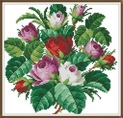 PDF Berlin Flowers - Antique Cross Stitch Pattern - Reproduction Vintage Scheme 19th century - Digital Download - 1009