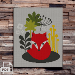 Fox Cross Stitch Pattern, Animals Cross Stitch, Digital PDF