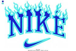 Nike embroidery design on fire
