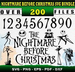 200 NIGHTMARE BEFORE CHRISTMAS MEGA BUNDLE SVG, PNG, DXF, EPS files