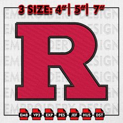 Rutgers Scarlet Knights Football Team Embroidery file, NCAAF teams Embroidery Designs, College Football, Machine Embroid