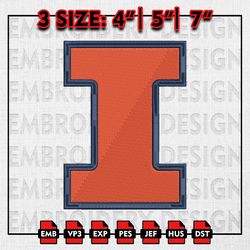 Illinois Fighting Illini Football Team Embroidery file, NCAAF teams Embroidery Designs, College Football, Machine Embroi