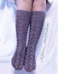 hand knitted high socks