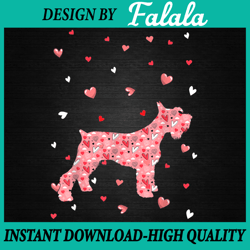 Valentines Day Love Hearts Schnauzer Dog PNG Valentine's Day Png, Digital download