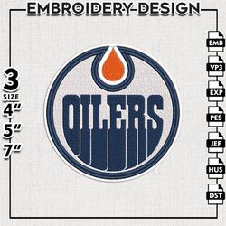 Edmonton Oilers Embroidery file, NHL Embroidery Designs, Hockey Team, Machine Embroidery Design, Digital Download