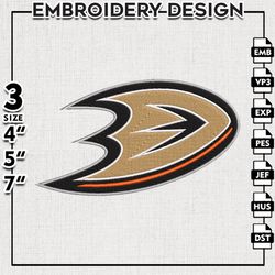 Anaheim Ducks Embroidery file, NHL Embroidery Designs, Hockey Team, Machine Embroidery Design, Digital Download