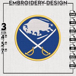 Buffalo Sabres Embroidery file, NHL Embroidery Designs, Hockey Team, Machine Embroidery Design, Digital Download
