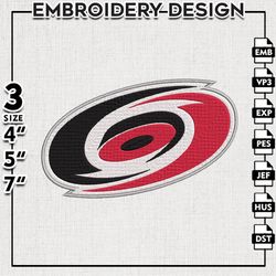 Carolina Hurricanes Embroidery file, NHL Embroidery Designs, Hockey Team, Machine Embroidery Design, Digital Download