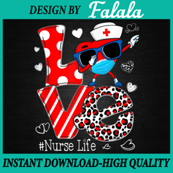 Love Dabbing Heart Nursing PNG, Nurse Life Valentines PNG Valentine's Day Png, Digital download