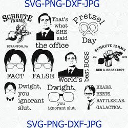 The Office Bundle, High Resol 300dpi SVG, DXF, PNG, The Office svg, The Office  png, funny The Office, Studio Silhouette