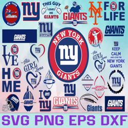 Bundle 30 Files New York Giants Football team Svg, New York Giants Svg, NFL Teams svg, NFL Svg, Png, Dxf, Eps