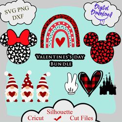 Bundle Valentine Gnomes with Hearts Svg, Valentines Gnomes Svg, Valentine rainbow svg, Love Svg, Heart Svg, castle svg