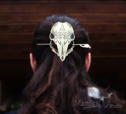 Hairpin Head Raven | Jewelry Hairpin | Fantasy Raven | Hair ornament