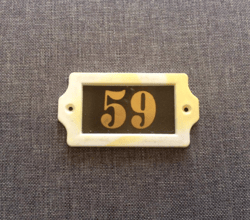 Plastic Soviet door number sign 59 address plate vintage