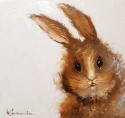 Hare original oil painting on canvas Symbol of the year hare