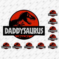 Daddysaurus Mommysaurus Dinosaur Family Bundle SVG Cut Files