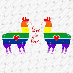 Love Is Love LGBT Humorous Llama Quote SVG Cut File T-Shirt Design