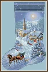 PDF Cross Stitch Pattern - Christmas Stocking - Counted Sampler Vintage Scheme Cross Stitch - Digital Download - 517