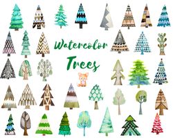 Scandinavian Nordic Tree Clipart: Digital Tree Images for Commercial Use in PNG Format,digital download